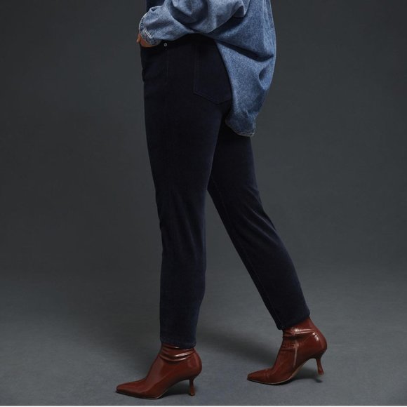 Anthropologie Pilcro High-Rise Skinny Corduroy Pants Midnight Navy Blue 24W - Picture 2 of 9
